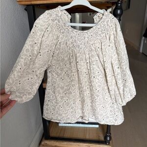 Quincy Mae Cream Floral Toddler Dress